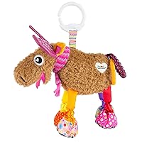 Lamaze Muffin the Moose Clip On Car Seat and Stroller Toy - Soft Baby Hanging Toys - Baby Crinkle Toys with High Contrast Colors - Baby Travel Toys Ages 0 Months and Up