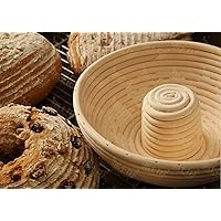 1PC Bread Proofing Basket, Banneton Brotform Bread Dough Proofing Rising Rattan Basket Round Proofing Bowl with Liner for Professional Home Bakers 22x8cm
