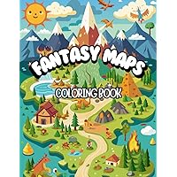 Fantasy Maps Coloring book: A coloring book for kids / Cute Illustrations of Beautiful Fantasy Lands (Spanish Edition)