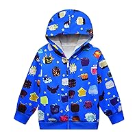 Kids Boys Zip Up Hooded Sweatshirt Game Long Sleeve Graphic Hoodie
