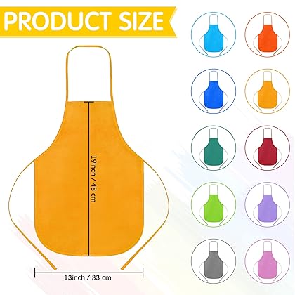 40 Pcs Kids Aprons Art Apron for Kids Painting Colorful Children's Artists Fabric Aprons Child DIY Art Smock Aprons