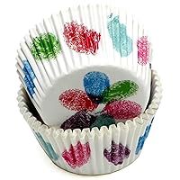 Chef Craft Paper Patterned Cupcake Liners, 50 count, Red/Pink/Blue/Green/Purple
