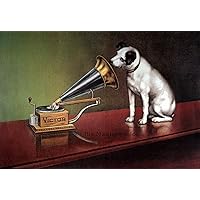 Rca Victor Trademark NHis MasterS Voice Trademark Image Of Rca Victor Featuring Nipper The Dog American Lithograph Poster C1920 Poster Print by (24 x 36)