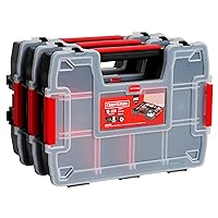CRAFTSMAN Storage Organizer, Small Parts Organizer, 3-Packs with 10-Compartments, Lid Includes Secure Latch (CMST60964M)