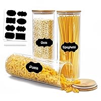 Spaghetti pasta container storage for pantry Pasta Containers holder oranginer air tight for noodle set fo 74oz 3 Pack