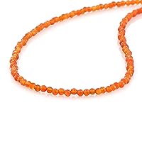 NirvanaIN Carnelian Faceted Beads round Necklace, Sterling silver orange necklace, Carnelian Beads Necklace, sterling silver Carnelian necklace for her