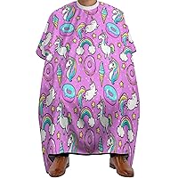 Cute Unicorn Adults Barber Cape Lightweight Styling Hair Cutting Cape Hairdressing Cape Gown Apron