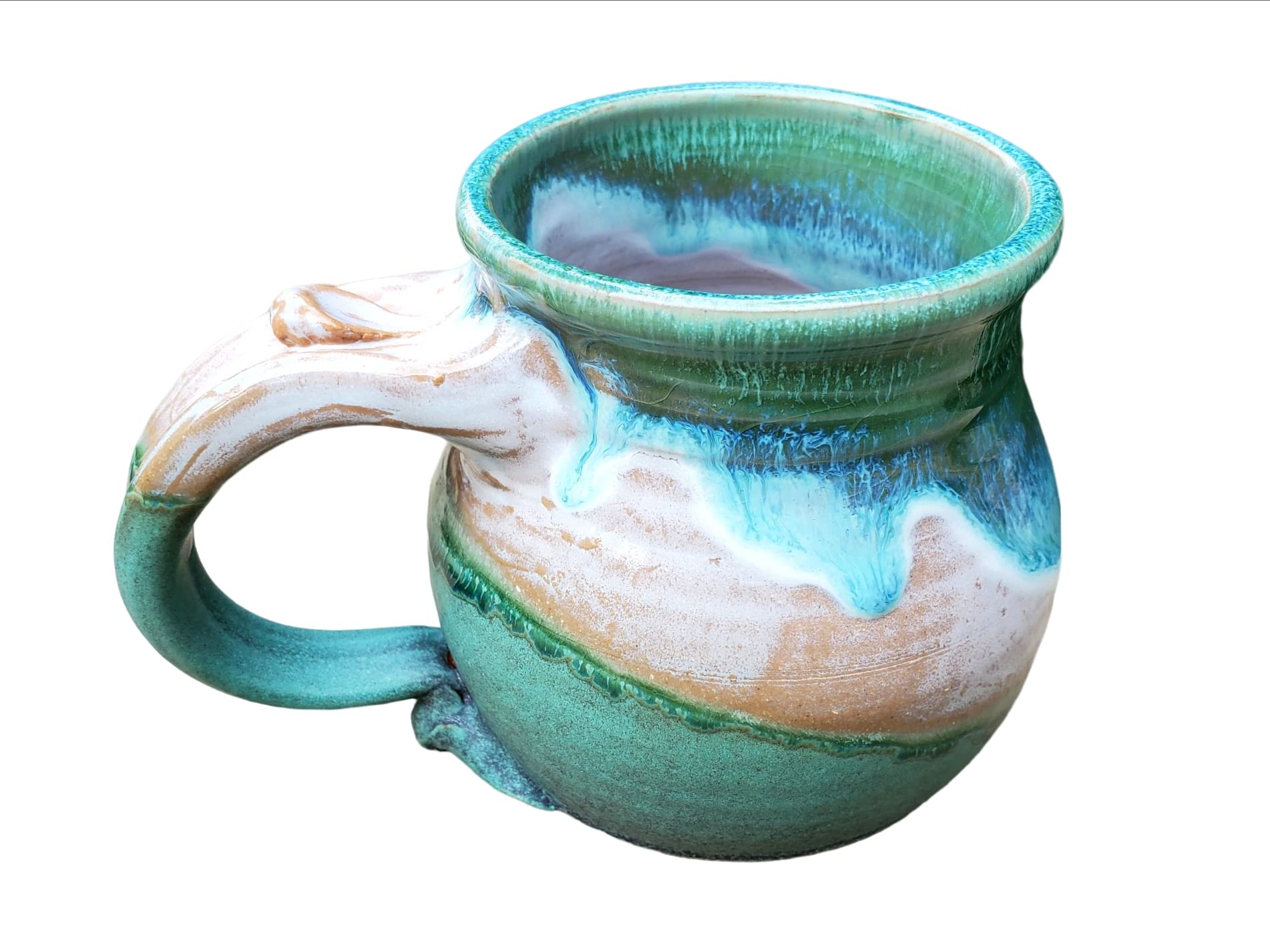 Turquoise Falls Mug Hand Thrown North Carolina Pottery Coffee Cup