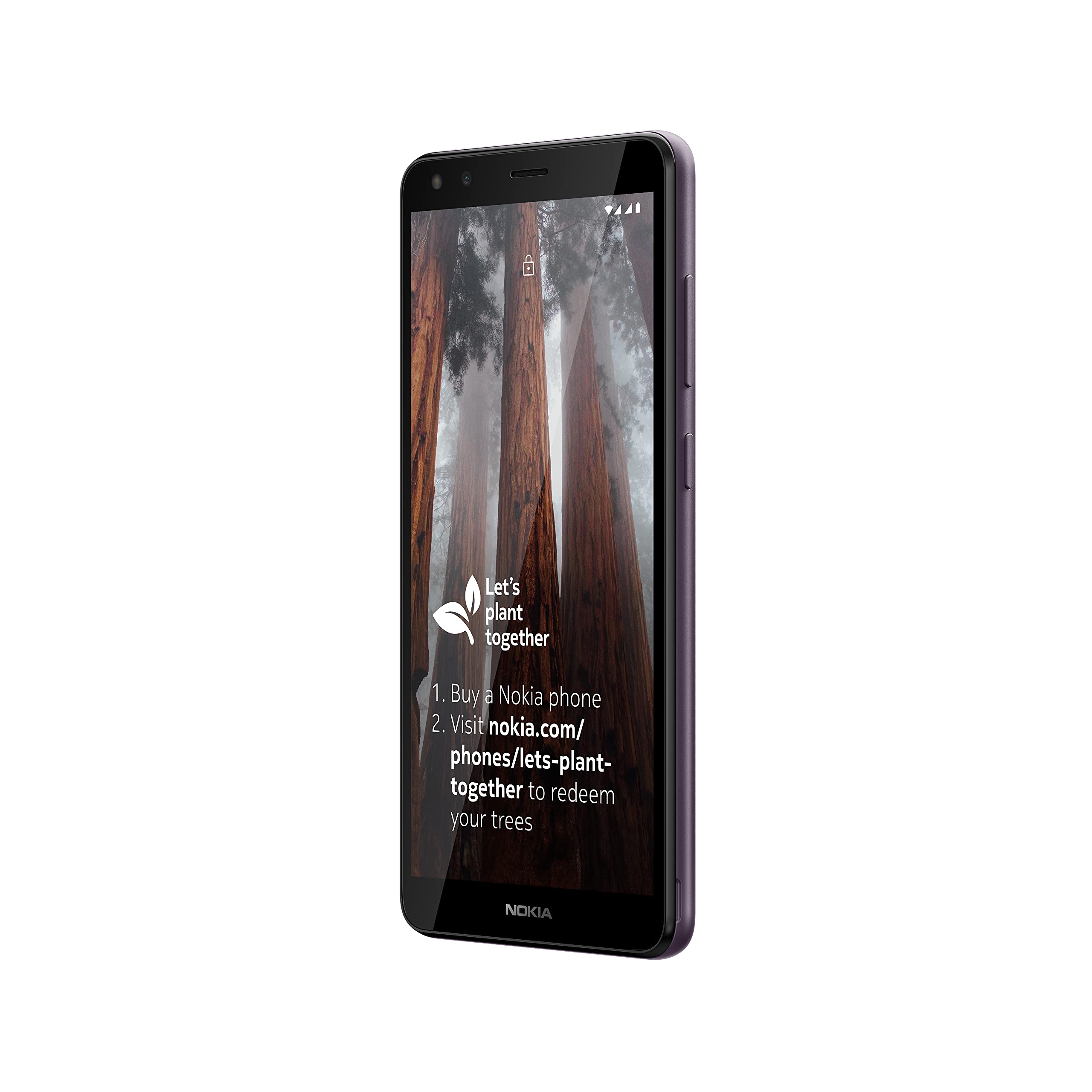 Nokia C01 Plus 5.45 Inch Android (Go Edition) UK SIM Free Smartphone with 1 GB RAM and 16 GB Storage (Dual SIM) - Purple