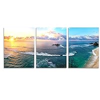 Muzagroo Art Canvas Wall Art for Living Room Seaside Sunset Canvas Painting for Home Wall Decoration Modern Bedroom Artwork Seascape Pictures for Wall Print Landscape Paintings Ready to Hang S
