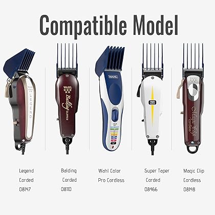 Professional Hair Clipper Combs Guides, Hair Clipper Guards 1.25” 1.5” 1.75” 2” 2.25” 2.5” 2.75” 3”, Mega NO.24 NO.22 NO.20 NO.18 NO.16 NO.14 NO.12 NO.10 fits for Most Wahl Clippers (Blue)