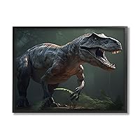 Stupell Industries Detailed T-Rex Portrait Framed Giclee Art by Wumples