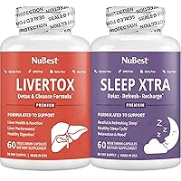NuBest Bundle of LiverTox - Premium Liver Health Formula - Liver Cleanse, Detox & Repair and Sleep Xtra - Supports Healthy Sleep for Adults - Non Habit-Forming