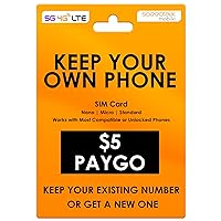 SpeedTalk Mobile $5 Prepaid Wireless Pay Go Plan for SmartPhones & Cellphones | 5G 4G LTE | 2¢ Talk, Text, Data |Triple Cut (Mini,Micro,Nano)GSM Sim Card | No Contract No Credit Check | 30 Day Service