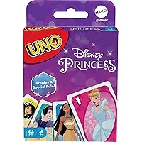 UNO Disney Princesses Card Game for Kids & Family, Themed Deck & Special Rule, 2-10 Players
