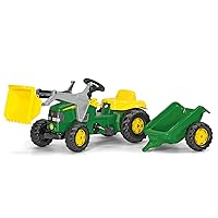ROLLY TOYS John Deere Kid Tractor with Trailer Pedal Ride-On , Green