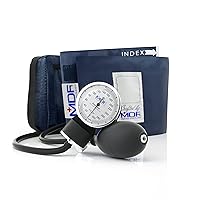 MDF Instruments, Calibra Aneroid Premium Professional Sphygmomanometer, Blood Pressure Monitor with Adult Cuff & Carrying Case, Lifetime Calibration, White Dial, Navy Blue Cuff, MDF808M04