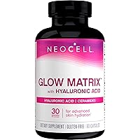 Glow Matrix With Hyaluronic Acid Capsules, Essential Lubricant, Supports Tissue Hydration, Gluten Free, Unflavored, 90 Count, 1 Bottle