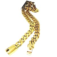 11MM Men's Gold Miami Cuban link Chain necklace 24K Fashion Jewelry Diamond cut