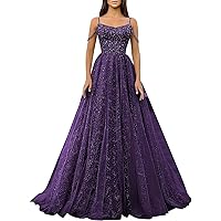 Off The Shoulder Plum Sequin Prom Dress Sparkly Glitter Tulle Ball Gowns for Women Formal Size 8
