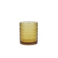 Fortessa Jupiter Beaded Hobnail Glass, 10 Ounce Double Old Fashioned (Set of 6), Amber