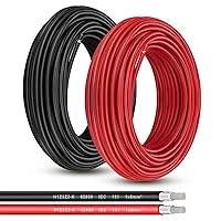 Solar Panel Wire - 80FT Black & 80FT Red Tinned Copper Wire, 10AWG (6mm²) PV Wire Solar Extension Cable for Outdoor Automotive RV Boat Marine Solar Panel- Black & Red (10AWG 80FT)
