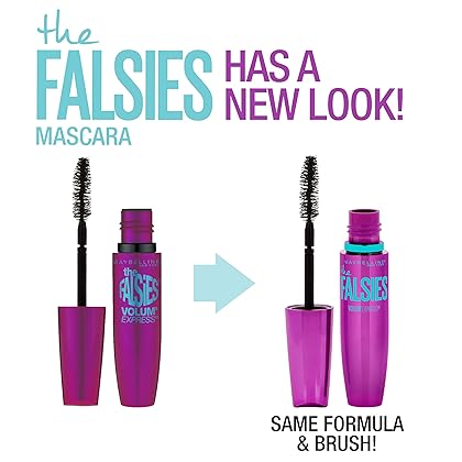 Maybelline New York Volum' Express Falsies Volumizing, Washable Mascara, Blackest Black, 1 Count