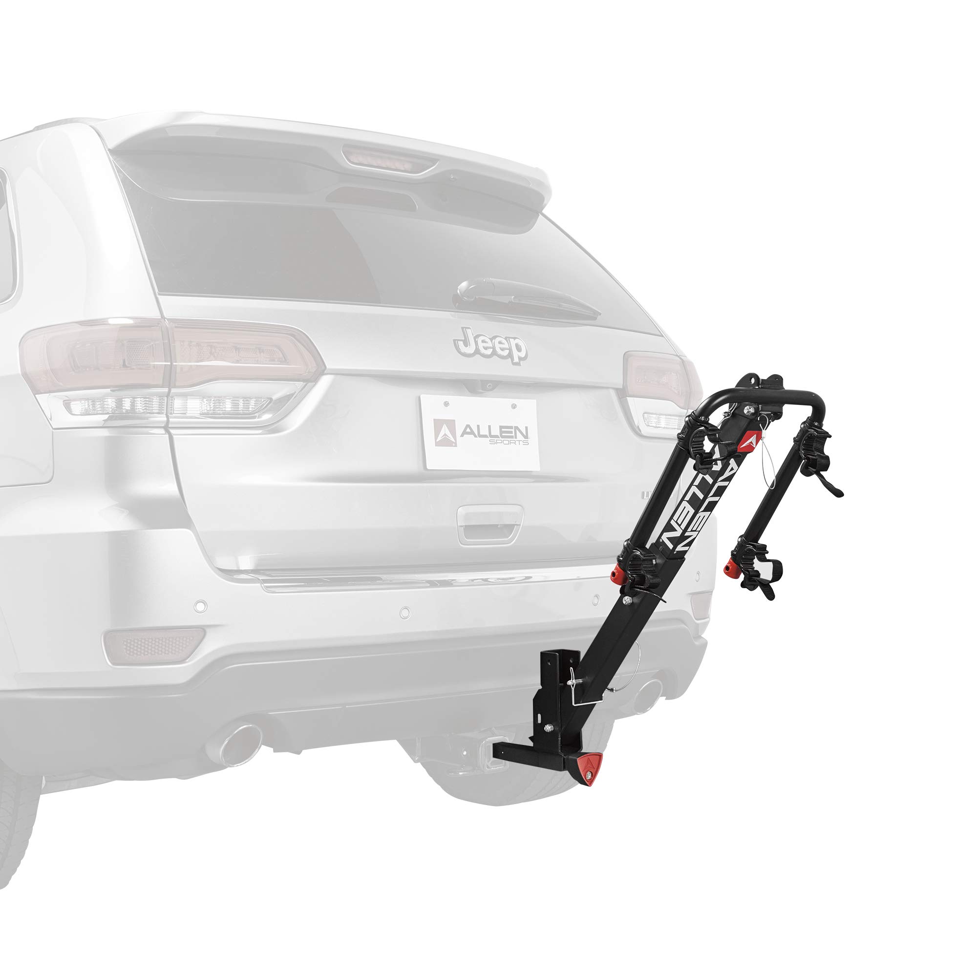 Allen Sports Deluxe Locking Quick Release 2-Bike Carrier for 2 Inch & 1 4 in. Hitch, Model 522QR , Black