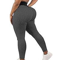 SEASUM Scrunch Butt Workout Leggings Women's High Waisted Booty Lifting Yoga Pants Textured Tummy Control Legging