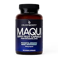 Organic Maqui Berry Anti-Aging - Powerful Antioxidant - Powder Extract Capsules - Super Fruit Berry - Raw Product from Patagonia, Chile - Freeze Dried - 100% Natural - 120 Capsules, 750mg/capsule