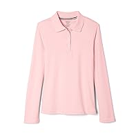 Girls' Uniform Long Sleeve Polo with Picot Collar (Standard & Plus)