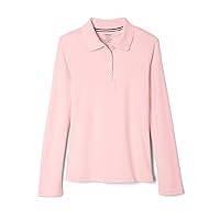 French Toast Girls' Uniform Long Sleeve Polo with Picot Collar (Standard & Plus)