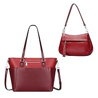 Over Earth Genuine Leather Handbags for Women Small Hobo Crossbody Bag and Tote Shoulder Bag with Multi Pockets