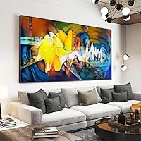 HOLEILUCK Classic Picasso Paintings Large Wall Art Abstract Line Color Block HD Posters And Prints for Living Room Bedroom Decor 65x150cm/26x59in With-Black-Frame