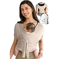 Konny Baby Carrier AirMesh for Cozy Luxury Baby Carrier Wrap, Easy to Wear Baby Wrap Carrier, Perfect Essentials Cloths for Newborn Babies up to 44 lbs, (Beige, S)