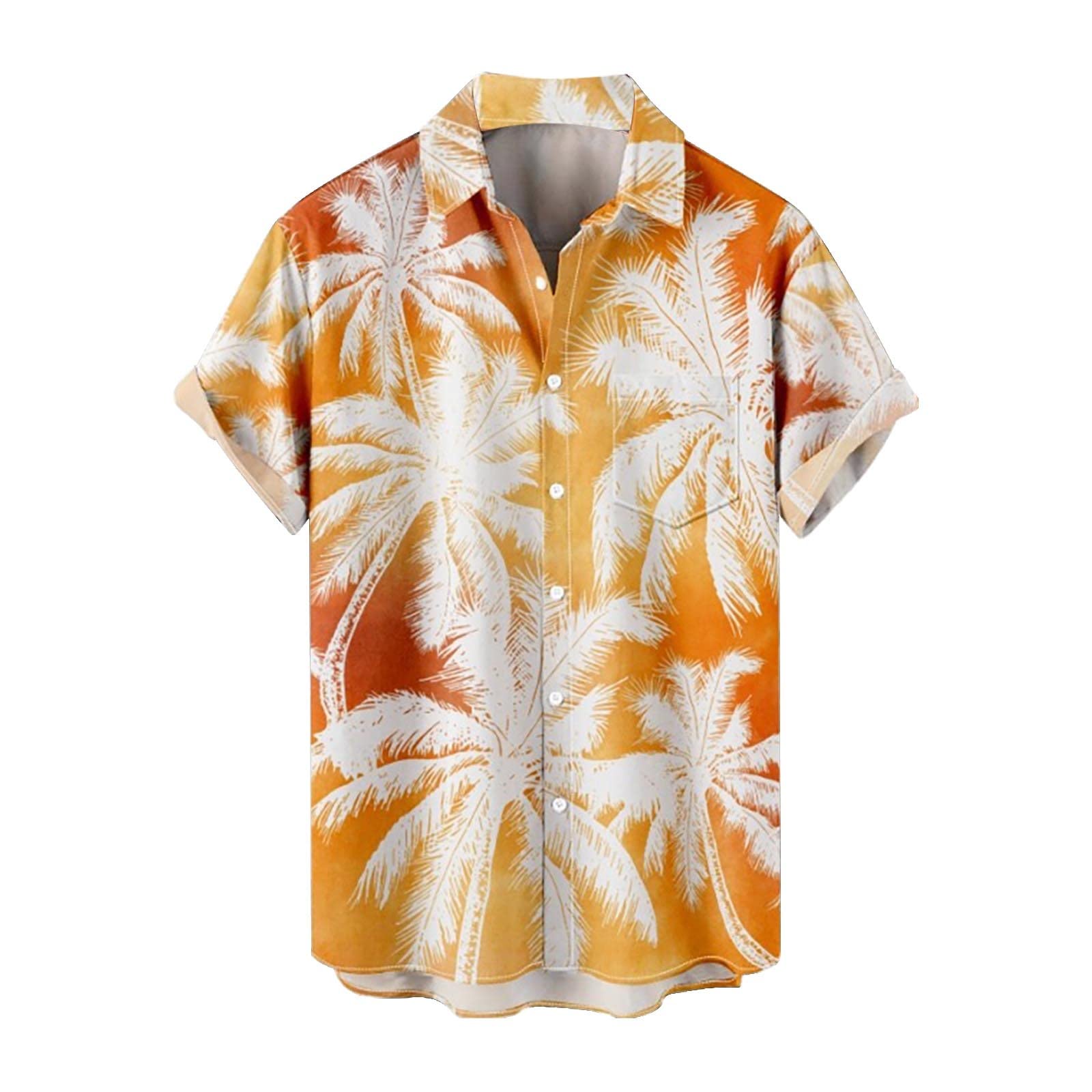 Men's Hawaiian Shirts Short Sleeve Aloha Shirt Men Casual Button Down  Tropical Hawaii Floral Shirts Summer Beach Party at  Men’s Clothing  store
