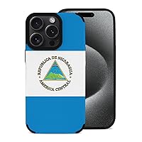 Nicaragua Flag Slim Phone Case Compatible with iPhone 15 Pro Max Microfiber Shockproof Protective Phone Case Cover