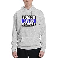 Mens Athletic Hoodie Police-Lives-Matter-Blue-Line Gym Long Sleeve Hooded Sweatshirt Pullover With Pocket