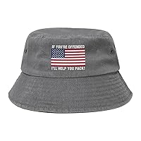 If You're Offended I'll Help You Packs Denim Bucket Hats Washed Cowboy Sunhat Fashion Fishing Cap for Men Women