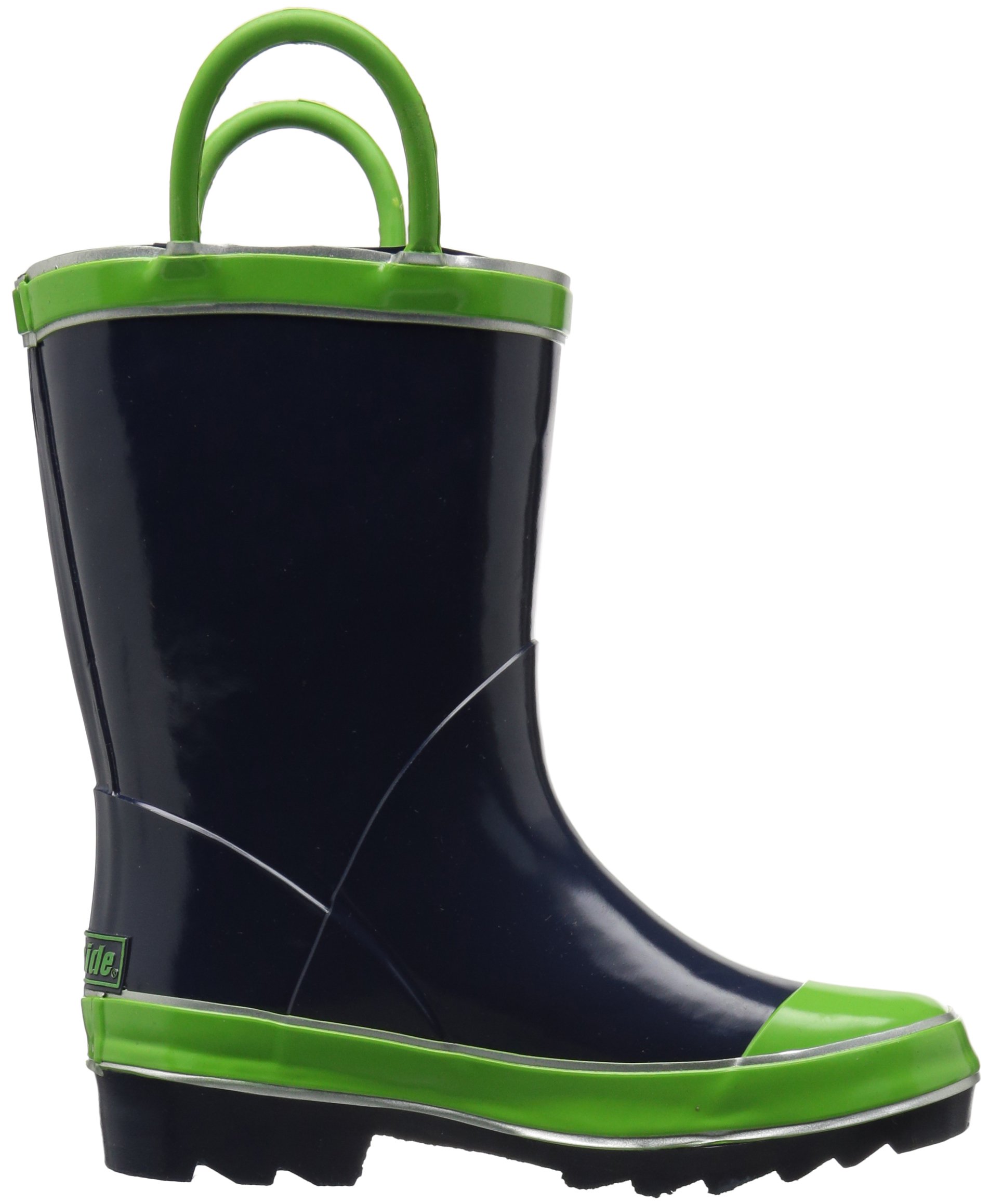 Northside baby girls Classic Rain Boot, Navy/Green, 8 Toddler US
