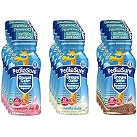 PediaSure Grow & Gain Nutrition Shake for Kids, Immune Support Shake Variety Sampler Pack - 12 Pack Of 8 Fl Oz Bottles - By Obanic (12-Pack)