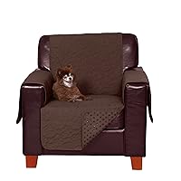 Furhaven Waterproof & Non-Slip Chair Cover Protector for Dogs, Cats, & Children - Quilted Paw Print Living Room Furniture Cover - Espresso, Chair