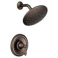 Moen Brantford Oil Rubbed Bronze Shower Trim Kit, featuring Eco-Performance Wide Rain Shower Head and Traditional Shower Lever Handle, (Posi-Temp Valve Required), T2252EPORB