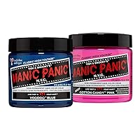 MANIC PANIC Voodoo Blue Hair Dye Bundle with Cotton Candy Pink Hair Dye
