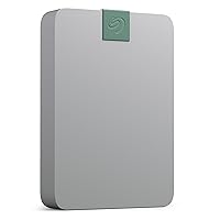 Seagate Ultra Touch HDD 4TB External Hard Drive - 15mm, Pebble Grey, Post-Consumer Recycled Material, 6mo Dropbox and Mylio, Rescue Services (STMA4000400)