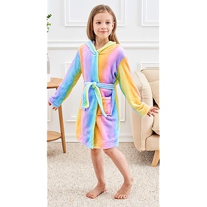 Doctor Unicorn Soft Unicorn Hooded Bathrobe Sleepwear - Unicorn Gifts for Girls