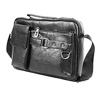 Mens Work Bag PU Leather Retro Tablet Handbag Briefcase withShoulder Strap for Travel Business School Tablet Handbag