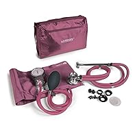 Lumiscope Professional Blood Pressure Kit - Stethoscope, Manual BP Cuff, Sphygmomanometer - Pink