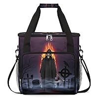 Ghost Frame Graveyard Coffee Maker Carrying Bag Compatible with Single Serve Coffee Brewer Travel Bag Waterproof Portable Storage Toto Bag with Pockets for Travel, Camp, Trip
