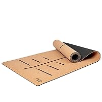 Luxury Cork Yoga Mat - Non Slip, Extra Thick Grip. Thicker, Longer, and Wider for More Comfort and Support. Tough Enough For Hot Yoga. Natural, Non Toxic, and Eco Friendly. Optional Alignment Lines.